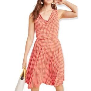 Anthropologie Maeve Brianne Midi Dress - Tangerine Daisy Print